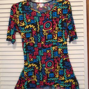 LulaRoe Irma Tunic Size S Geometric Colorful